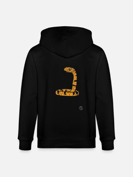Funny Cartoon Snake - Stanley/Stella CULTIVATOR Unisex Organic Hooded Jacket - black