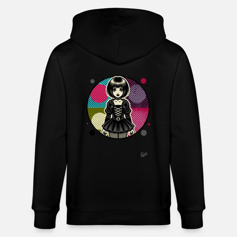 Fille Cool Punk Emo - Veste à capuche bio CULTIVATOR Stanley/Stella Unisexe - noir