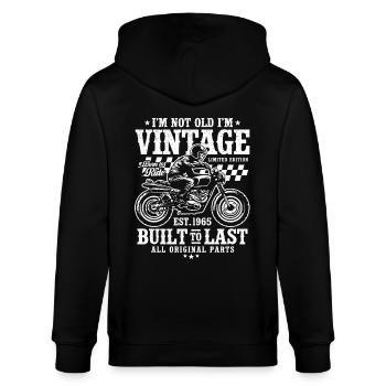 Jahrgang 1965 geboren Motorrad Geburtstag Geschenk - Stanley/Stella Unisex Bio-Kapuzenjacke CULTIVATOR  - Schwarz - Hinten - Anna (173cm)