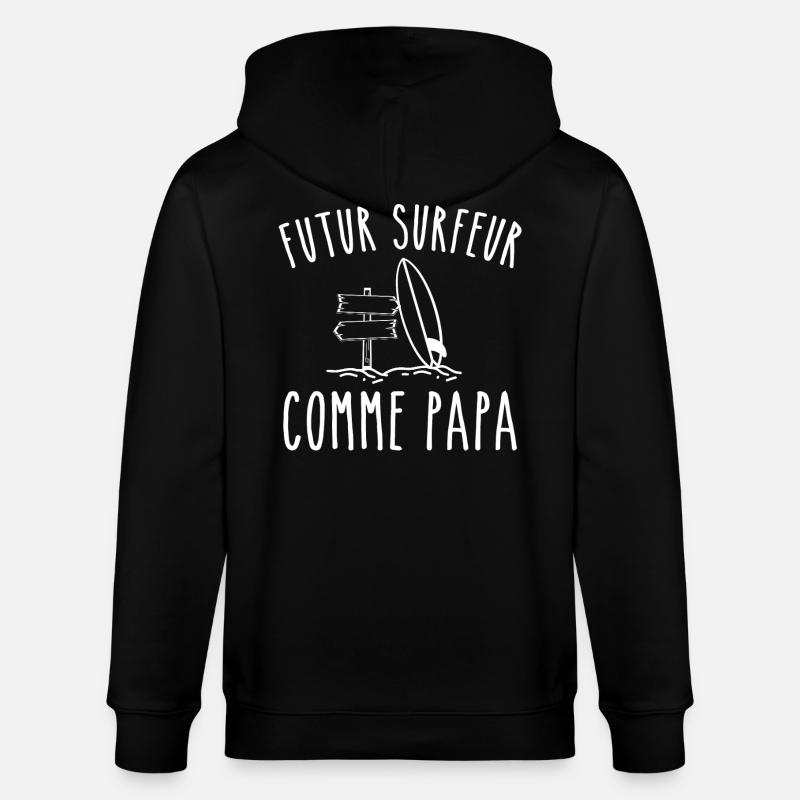 futur surfeur comme papa - Veste à capuche bio CULTIVATOR Stanley/Stella Unisexe - noir