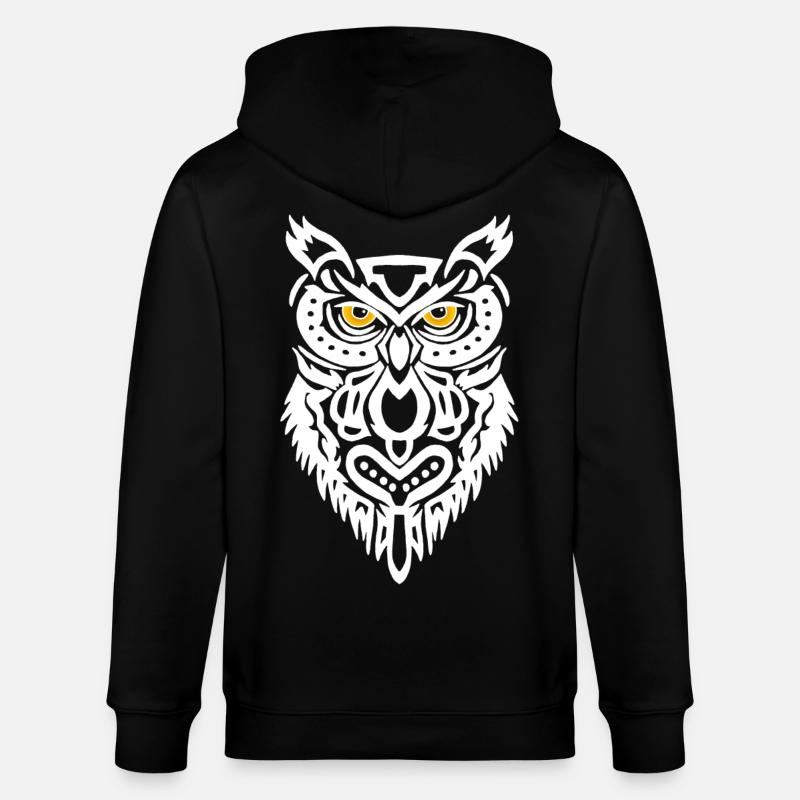 Le regard du hibou blanc - Veste à capuche bio CULTIVATOR Stanley/Stella Unisexe - noir