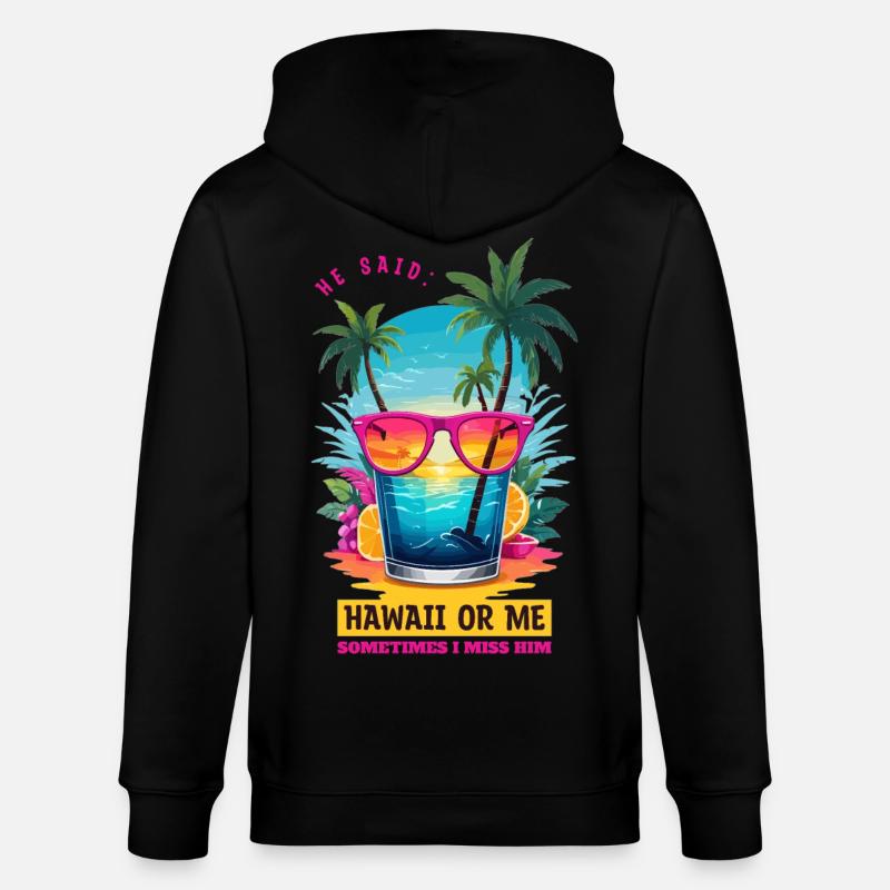 Er sagte: Hawaii oder ich - Stanley/Stella Unisex Bio-Kapuzenjacke CULTIVATOR  - Schwarz