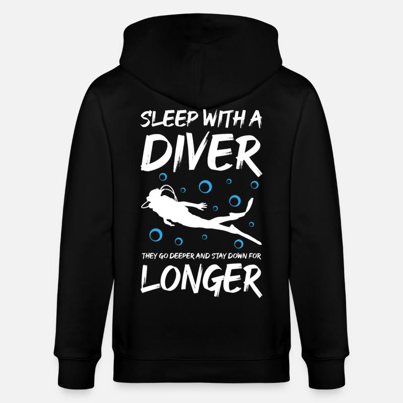 Sleep With A Diver - Stanley/Stella CULTIVATOR Unisex Organic Hooded Jacket - black