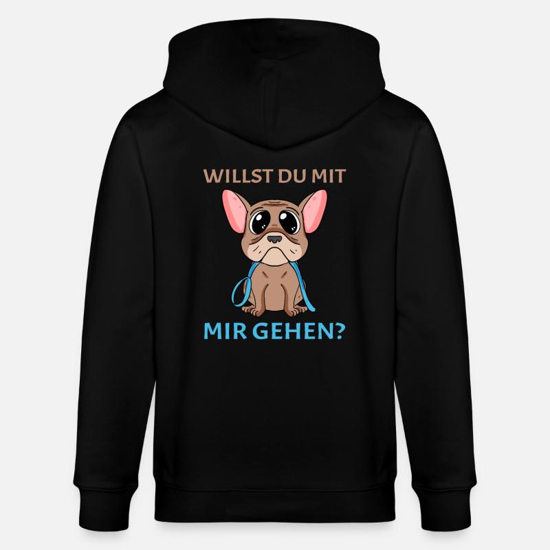 Willst du mit mir(Gassi) gehen? - Stanley/Stella Unisex Bio-Kapuzenjacke CULTIVATOR  - Schwarz