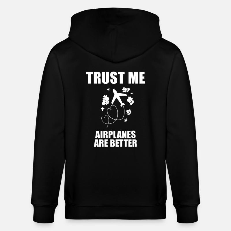Flugzeug Pilot Spruch Geschenk - Stanley/Stella Unisex Bio-Kapuzenjacke CULTIVATOR  - Schwarz