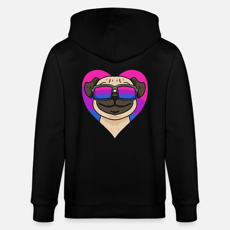 Bisexuell Mops Hund Geschenk - Stanley/Stella Unisex Bio-Kapuzenjacke CULTIVATOR  - Schwarz