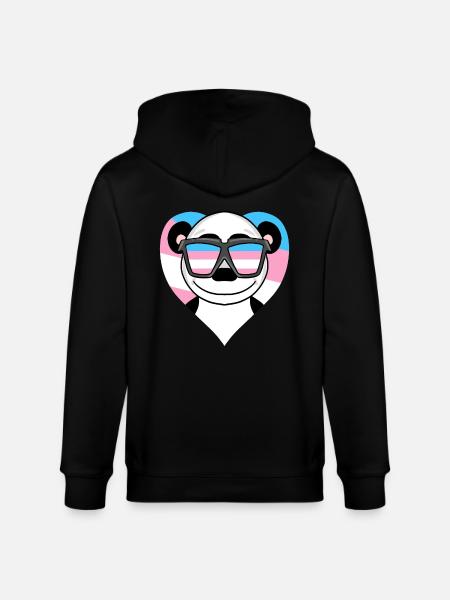 Transgender Transsexual Panda Gift - Stanley/Stella CULTIVATOR  Unisex Organic Hooded Jacket - black