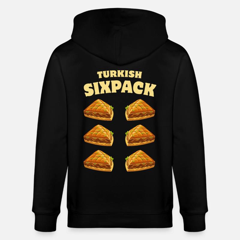 Baklava - Sixpack turc - Dessert - Dicton - Veste à capuche bio CULTIVATOR Stanley/Stella Unisexe - noir