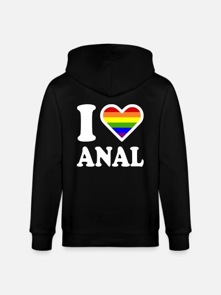 I love anal - Stanley/Stella CULTIVATOR  Unisex Organic Hooded Jacket - black