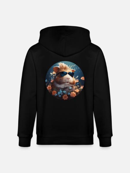 Cochons d’Inde et fleurs - Veste à capuche bio CULTIVATOR Stanley/Stella Unisexe - noir