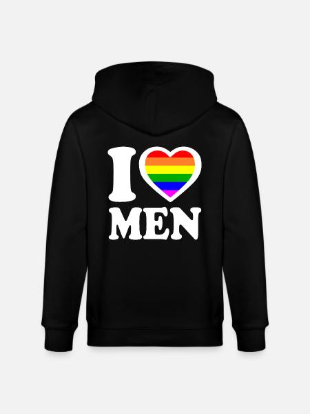 I love men - Stanley/Stella CULTIVATOR  Unisex Organic Hooded Jacket - black