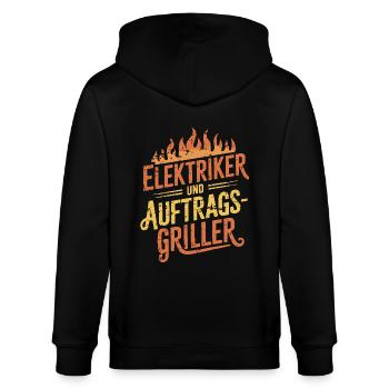 Elektriker und Auftragsgriller - Stanley/Stella Unisex Bio-Kapuzenjacke CULTIVATOR  - Schwarz - Hinten - Anna (173cm)
