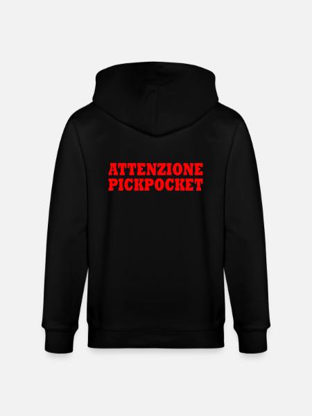 attenzione pickpocket - Stanley/Stella CULTIVATOR  Unisex Organic Hooded Jacket - black
