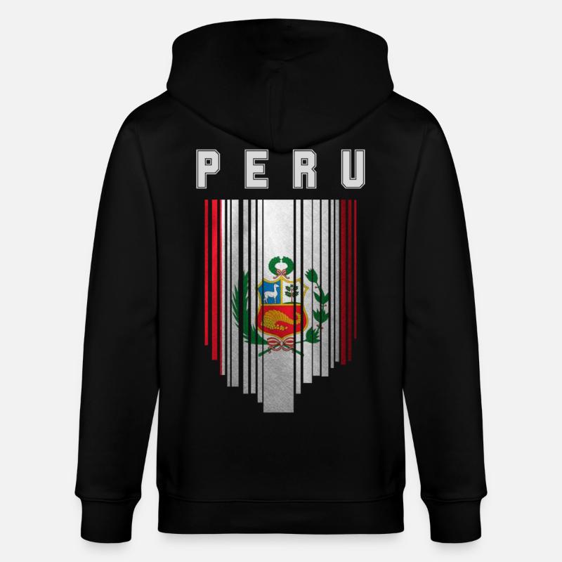 Drapeau du Pérou, fierté péruvienne - Veste à capuche bio CULTIVATOR Stanley/Stella Unisexe - noir
