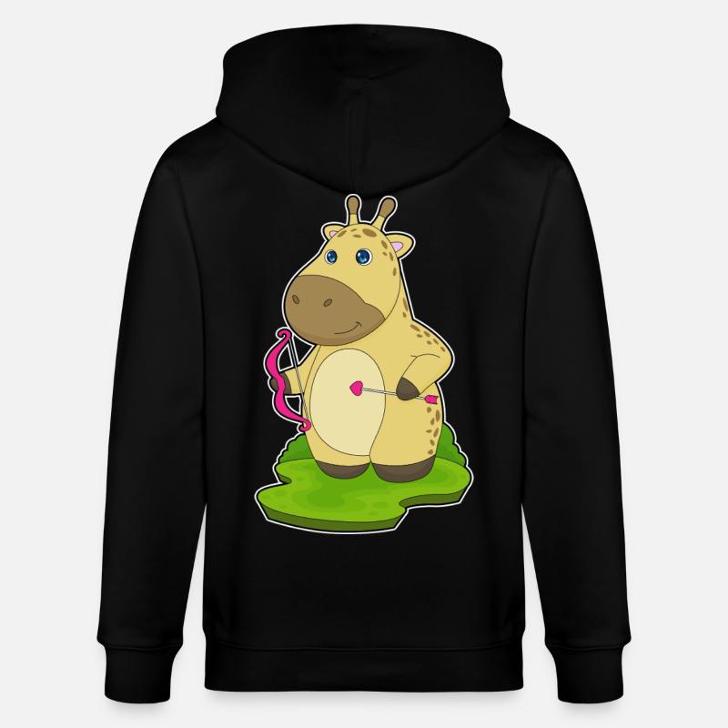 Giraffe Bogenschütze Bogen - Stanley/Stella Unisex Bio-Kapuzenjacke CULTIVATOR  - Schwarz