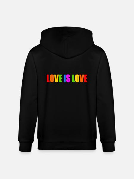 Love is love - Stanley/Stella CULTIVATOR  Unisex Organic Hooded Jacket - black
