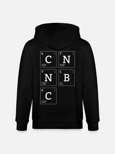 Periodic table of the elements C N N B C - Stanley/Stella CULTIVATOR  Unisex Organic Hooded Jacket - black