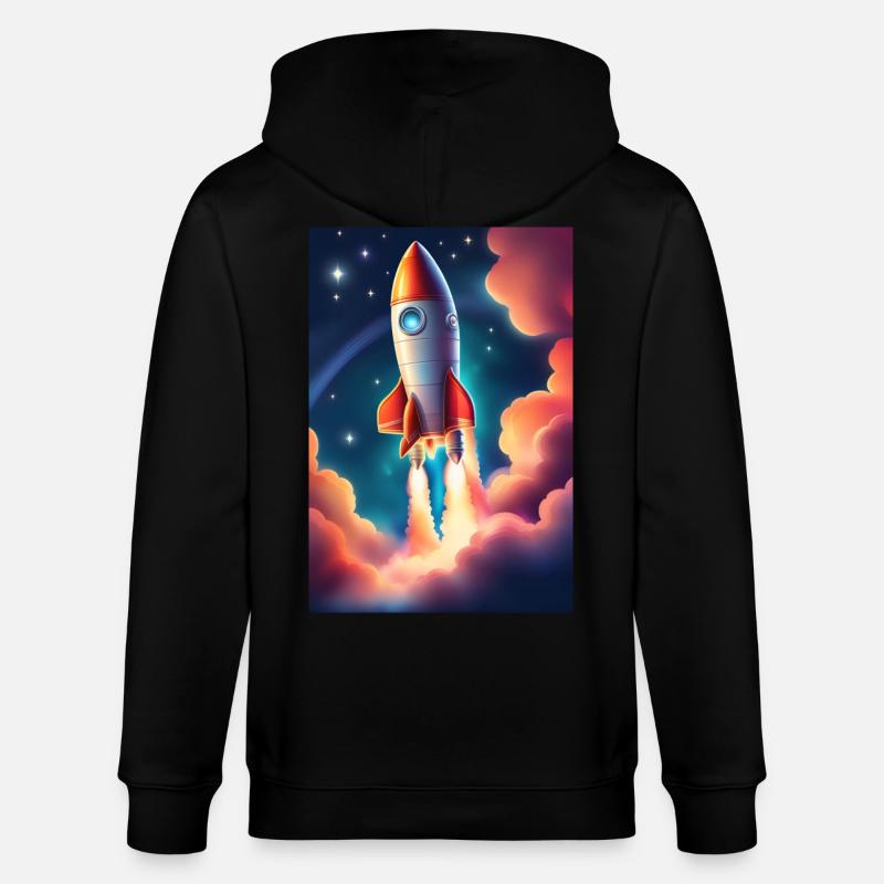 Fusée mignonne dans l’espace - Veste à capuche bio CULTIVATOR Stanley/Stella Unisexe - noir