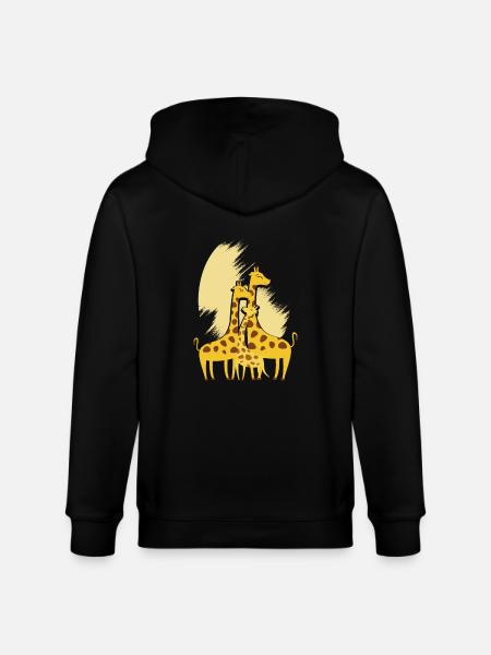 Giraffe family - Stanley/Stella CULTIVATOR Unisex Organic Hooded Jacket - black