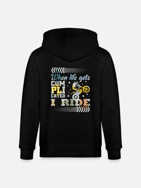 Trial bike saying - Stanley/Stella CULTIVATOR Unisex Organic Hooded Jacket - black