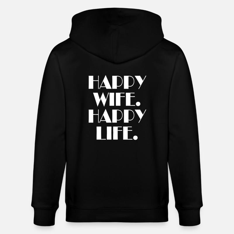 Femme heureuse vie heureuse - Veste à capuche bio CULTIVATOR Stanley/Stella Unisexe - noir