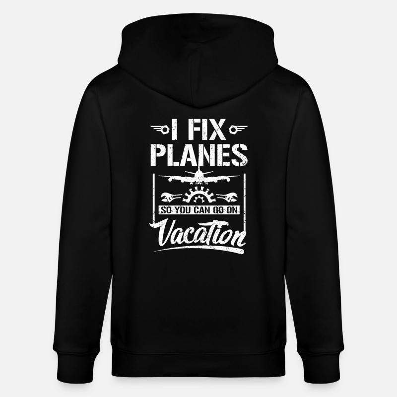 Je répare les avions - Veste à capuche bio CULTIVATOR Stanley/Stella Unisexe - noir