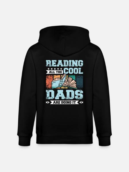 Dad fahther reading books - Stanley/Stella CULTIVATOR  Unisex Organic Hooded Jacket - black