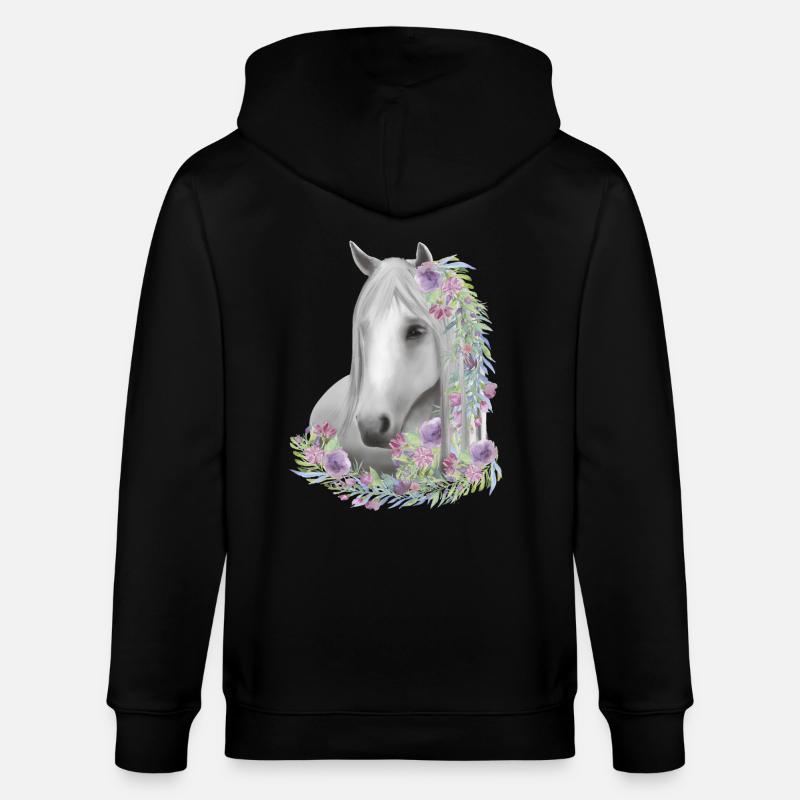 Reiten Pferde Mädchen - Stanley/Stella Unisex Bio-Kapuzenjacke CULTIVATOR  - Schwarz