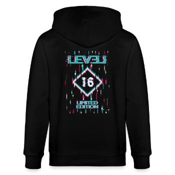 Geburtstag Level 16 Gaming Limited Edition Gamer - Stanley/Stella Unisex Bio-Kapuzenjacke CULTIVATOR  - Schwarz - Hinten - Anna (173cm)