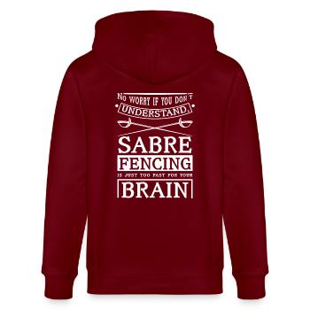 Sabre fencing is to fast - Stanley/Stella CULTIVATOR  Unisex Organic Hooded Jacket - burgundy - Back - Anna (173cm)