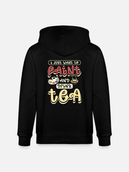 Paint and drink tea - Stanley/Stella Unisex Bio-Kapuzenjacke CULTIVATOR - Schwarz