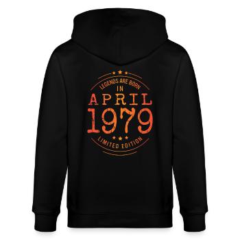 Anniversaire Avril 1979 Edition Limitée Vintage - Veste à capuche bio CULTIVATOR Stanley/Stella Unisexe - noir - Dos - Anna (173cm)