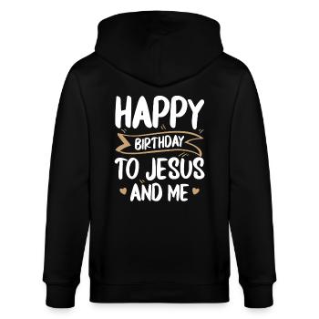 Happy Birthday Für Jesus Und Mich Religiöser - Stanley/Stella Unisex Bio-Kapuzenjacke CULTIVATOR  - Schwarz - Hinten - Anna (173cm)