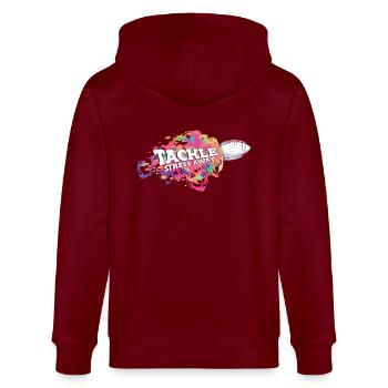 Tackle Stress Away Sports Stress Awareness - Stanley/Stella CULTIVATOR  Unisex Organic Hooded Jacket - burgundy - Back - Anna (173cm)