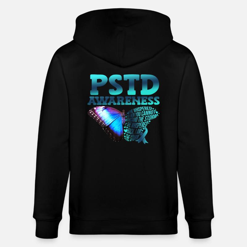 Pstd-bewusstsein Posttraumatische - Stanley/Stella Unisex Bio-Kapuzenjacke CULTIVATOR  - Schwarz