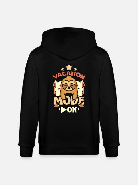 Sloth vacation mode on - Stanley/Stella CULTIVATOR  Unisex Organic Hooded Jacket - black