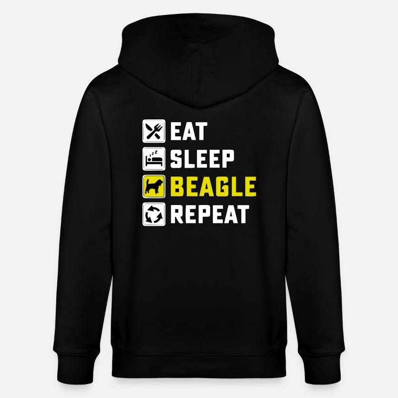 Mangez beagle sommeil répéter - Veste à capuche bio CULTIVATOR Stanley/Stella Unisexe - noir