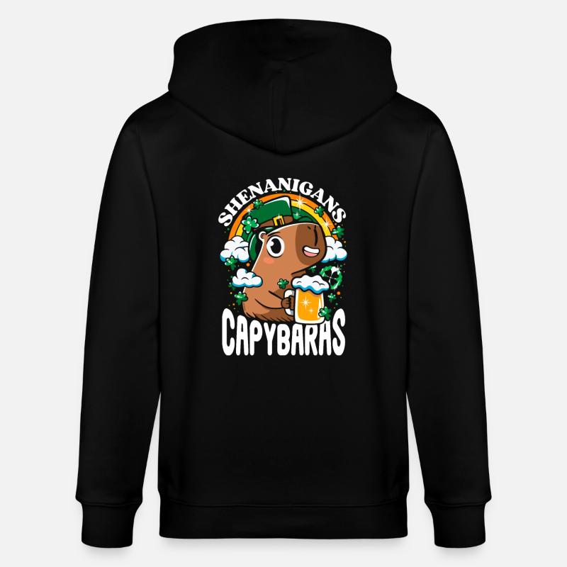 Saint Patrick - Shenanigans capybaras - Veste à capuche bio CULTIVATOR Stanley/Stella Unisexe - noir