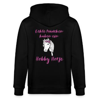 Hobby Horsing Hobby Horse Geschenkidee - Stanley/Stella Unisex Bio-Kapuzenjacke CULTIVATOR  - Schwarz - Hinten - Anna (173cm)