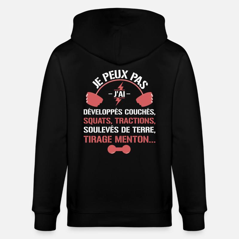 Musculation - Je peux pas - Veste à capuche bio CULTIVATOR Stanley/Stella Unisexe - noir