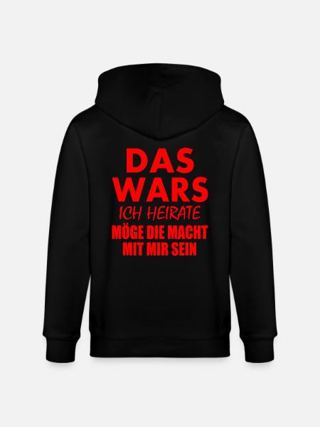 Das wars ich heirate - Stanley/Stella Unisex Bio-Kapuzenjacke CULTIVATOR  - Schwarz