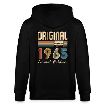 60. Geburtstag Original 1965 60 Jahre altes Geschenk - Stanley/Stella Unisex Bio-Kapuzenjacke CULTIVATOR  - Schwarz - Hinten - Anna (173cm)