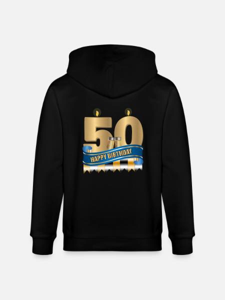 50th Birthday - Stanley/Stella CULTIVATOR  Unisex Organic Hooded Jacket - black