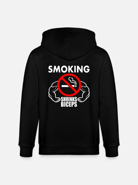 Smoking shrinks the biceps - Stanley/Stella CULTIVATOR Unisex Organic Hooded Jacket - black