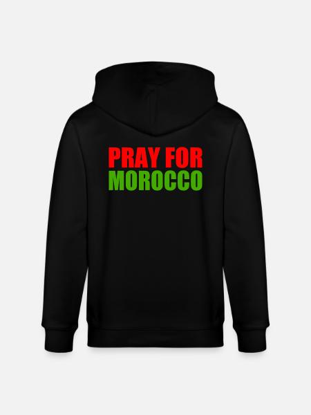 Pray for morocco - Stanley/Stella CULTIVATOR Unisex Organic Hooded Jacket - black