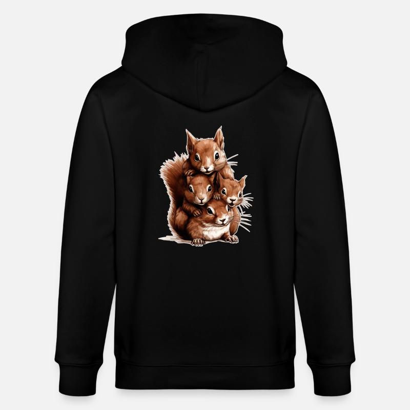 Eichhörnchen - Stanley/Stella Unisex Bio-Kapuzenjacke CULTIVATOR  - Schwarz