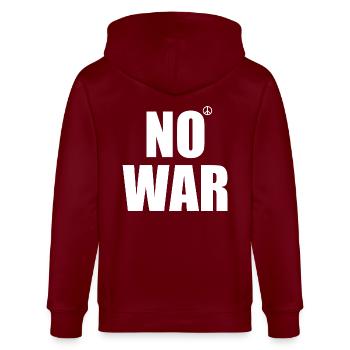 No war - Stanley/Stella Unisex Bio-Kapuzenjacke CULTIVATOR  - Burgunderrot - Hinten - Anna (173cm)