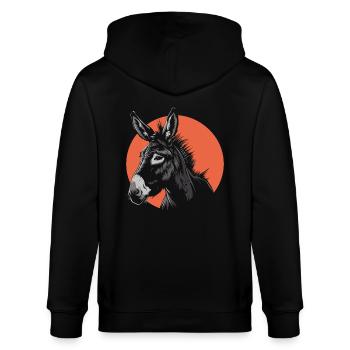 Ein Esel - Stanley/Stella Unisex Bio-Kapuzenjacke CULTIVATOR  - Schwarz - Hinten - Anna (173cm)