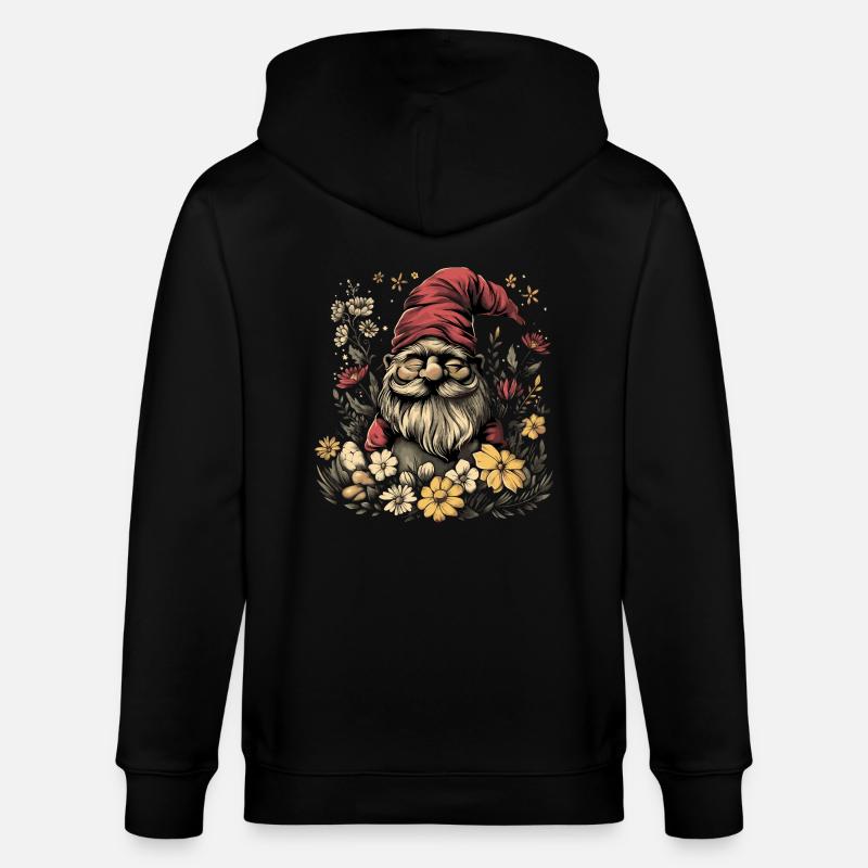 Lustiger Gartenzwerg - Stanley/Stella Unisex Bio-Kapuzenjacke CULTIVATOR  - Schwarz