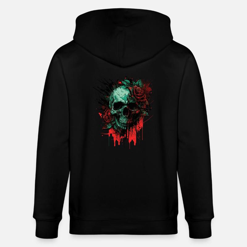 Crâne de fleur - Veste à capuche bio CULTIVATOR Stanley/Stella Unisexe - noir